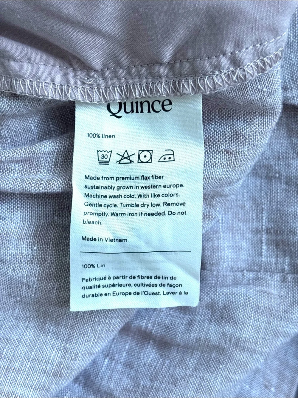 Quince 100% European Linen Pants Vintage Pink Chambray Medium